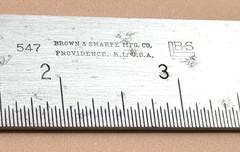 Brown & Sharpe Mfg. Co. No. 547 6 x 5 Inch Thin Steel Square. Made in the USA.
