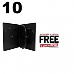 10 PREMIUM STANDARD Black Quad 4 Disc DVD Cases **1-3 DAYS