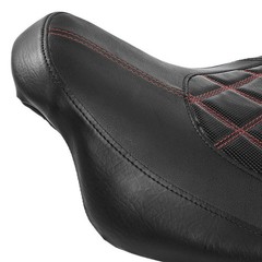 Two-Up Detachable Motorcycle Seat for Touring Road King Special FLHRXS Black Red