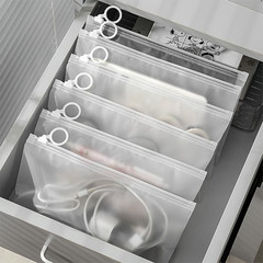 10 Pcs Waterproof Zipper Pouches, Matte Organizing Storage 9X5.5 In, Plastic Bag