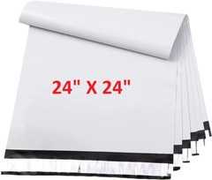 100 Pack White 24×24″ Large POLY Mailer Self Seal Strong BAGS ENVELOPES SHIPPING