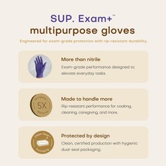 SUP Powder-Free Nitrile Exam Gloves, 100 Medium, 100 Medium (Blue Violet)