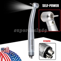 Dental LED E-generator Fiber Optic Handpiece Triple Spray Turbine 4-Hole UDM