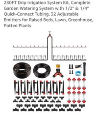 ANLEOLIFE 230FT Drip Irrigation System Kit with 1/2″ & 1/4″ Quick Connect Tubing