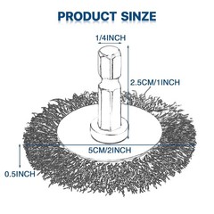 2″ Wire Brushes for Drill, Stainless Steel Wire Wheel Brushes Kit with 1/4-In…