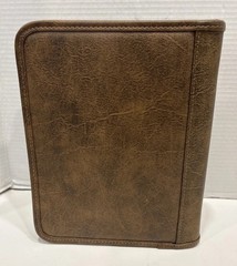 Franklin Covey 7-Ring Brown Zip Around Faux Leather Binder Organizer Planner