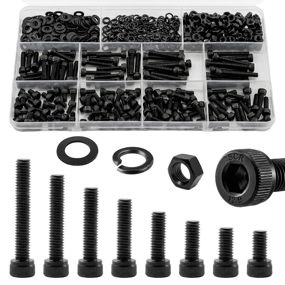 544Pcs M4 Screws Assortment Kit, M4X6/8/10/12/16/20/25/30 Mm Hex Socket Head Cap