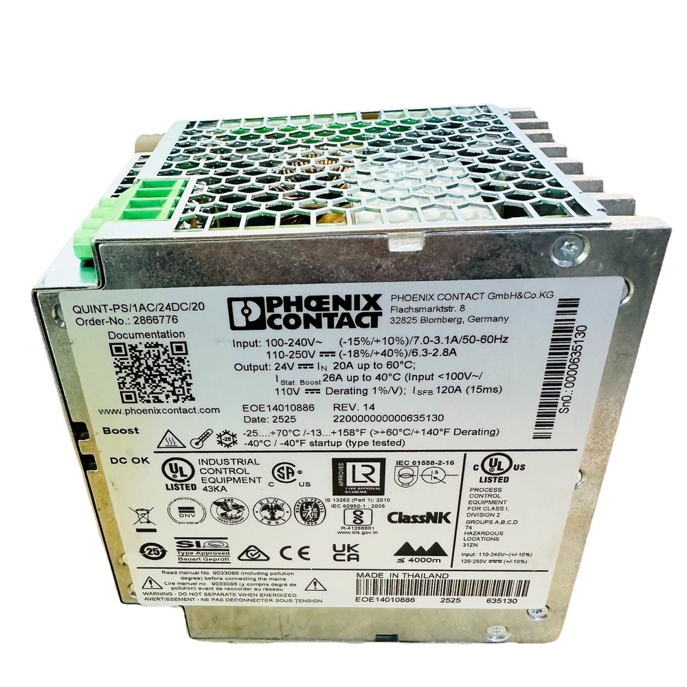 Phoenix Contact Quint-PS/1AC/24DC/20 Power Supply 2866776