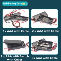 Batteries Box Case Storage With Wire Switch 1 ~ 8 x AA/AAA/18650 Battery Holder