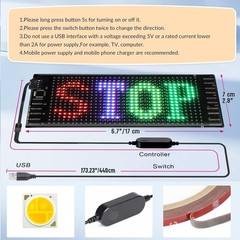 LED Sign for Car, 7”x3”Flexible LED Matrix Panel USB 5V Bluetooth Applicati…
