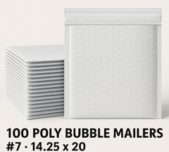 100 Poly Bubble Mailers #7 14.25×20 Large Padded Shipping Envelopes Self Seal