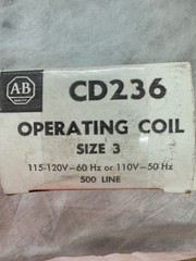 Allen-Bradley CD236 115-120V – 60Hz or 110V – 50Hz Operating Coil Size 3