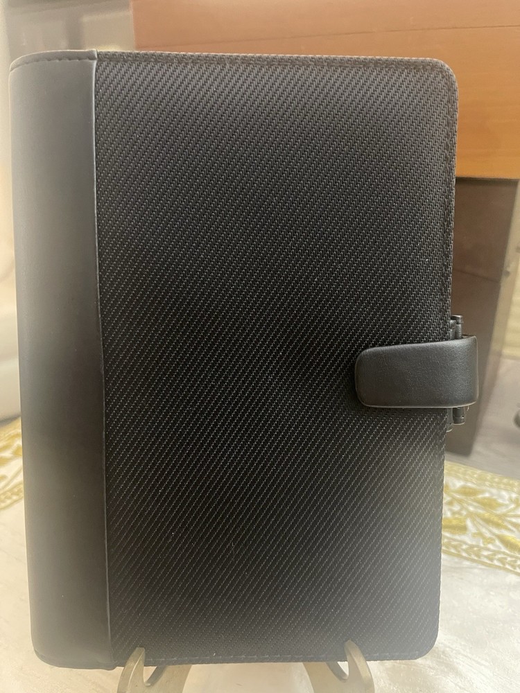 Filofax 2008/2009 Graphic personal organizer Fabric & Black Leather NOS