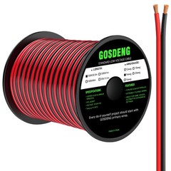 14AWG Electrical Wire 100FT Red Black 2 Conductor Low Voltage Cable
