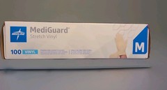 Medline MediGuard Stretch Vinyl Powder-Free Synthetic Gloves – Medium 100 Count
