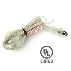 6.5ft Clear Silver Electric Lamp Cord 300v Power Supply Cord with Polarized Plug