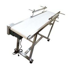 110V White PVC Belt Conveyor Speed Adjustable Industrial Transport Equipment
