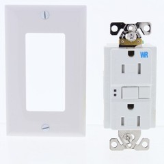 Eaton White Tamp Weather Resistant GFCI Self Test Outlet 15A 125V 5-15 TWRSGF15W