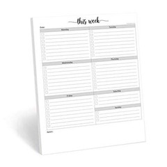 8.5×11 Weekly Checklist Notepad, Made in Letter Size (8.5″ x 11″) Left Margin