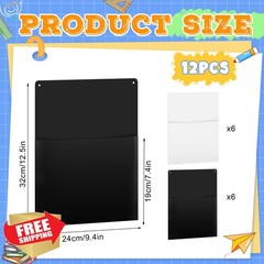Fuutreo 12pc White Black Oversized Wall Pockets