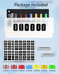 12V Fuse Block, 6 Circuits Waterproof Marine Fuse Panel Relay Box Kit with LED I