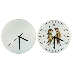 20PCS Sublimation Photo Frame Glossy Round Clock for Heat Press Blank Glass