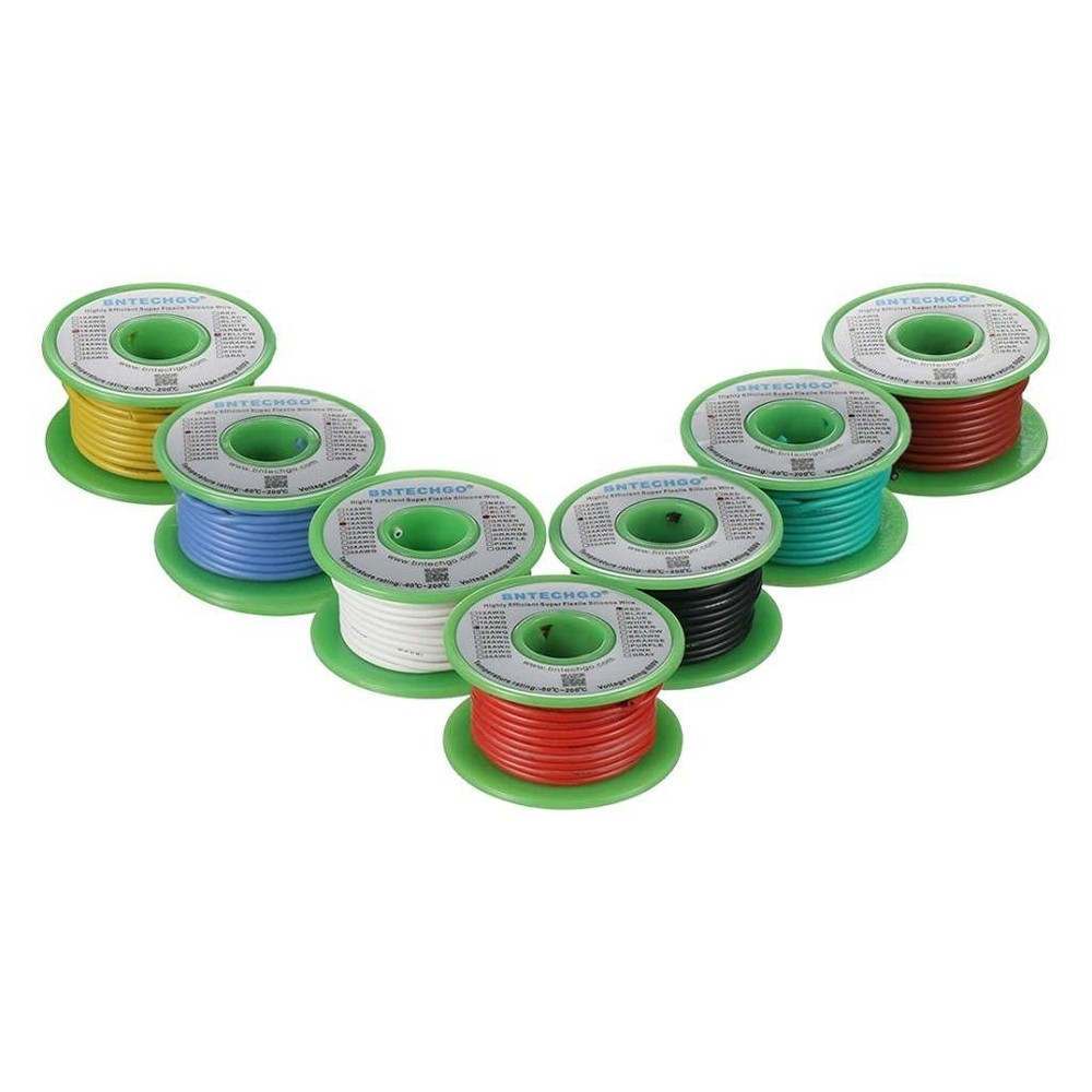 18 Gauge Silicone Wire Kit 7 Color Each 25 ft Flexible 18 AWG Stranded Tinned…