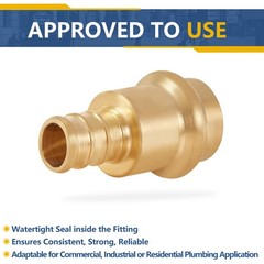 1/2Inch PEX Copper Press Fittings,1/2″ Press X 1/2″ PEX Crimp Coupling Adapte…
