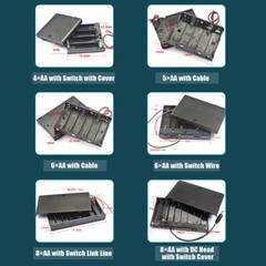 Batteries Box Case Storage With Wire Switch 1 ~ 8 x AA/AAA/18650 Battery Holder