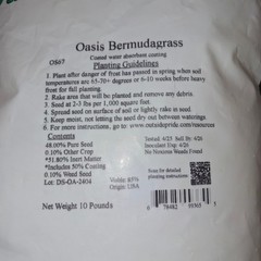 Outsidepride Oasis Bermuda Grass Seed – 8+ lbs Warm Season High 8 pounds 4/26