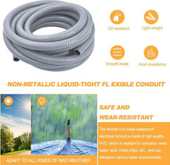 PVC Liquid-Tight Conduit – 2 Inch 25 Foot Flexible PVC Non Metallic Electrica…