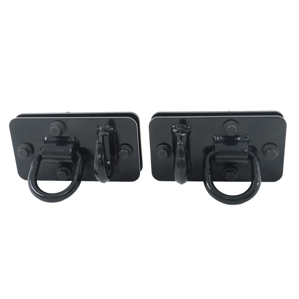 2 Pack Tractor Bucket Hooks with Tie down Ring, Grade 70 Forged Steel Black