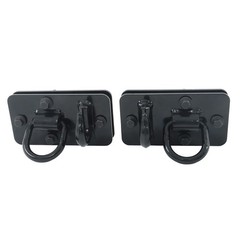 2 Pack Tractor Bucket Hooks with Tie down Ring, Grade 70 Forged Steel Black