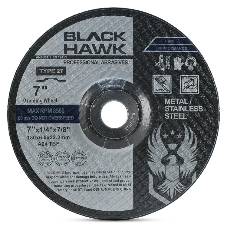 5 Pack – 7″ x 1/4″ x 7/8″ Metal Grinding Wheels T27 Discs for Angle Grinders