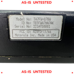 Motorola Spectra TA7FW+078W VHF 2 Way Mobile Radio w Accessories As-Is Untested