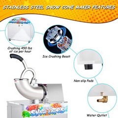 Commercial Hawaiian Shaved Ice Snow Cone Electric Machine Slush Party Box 300W