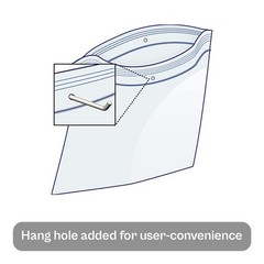 1000 Pcs 6″ x 9″ 2 Mil Zipper Plastic Reclosable Bags with Hang Hole
