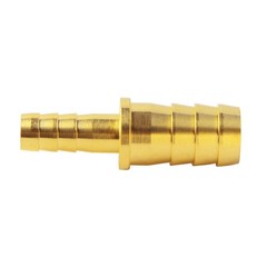 Brass Hose Barb Reducer, 3/8″ to 1/4″ Hose ID, Reducing Barbed Coupler