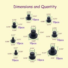 100 Pcs Silicone Rubber Hole Plugs Set – 9 Sizes T-Type Black Silicone Plugs Cap