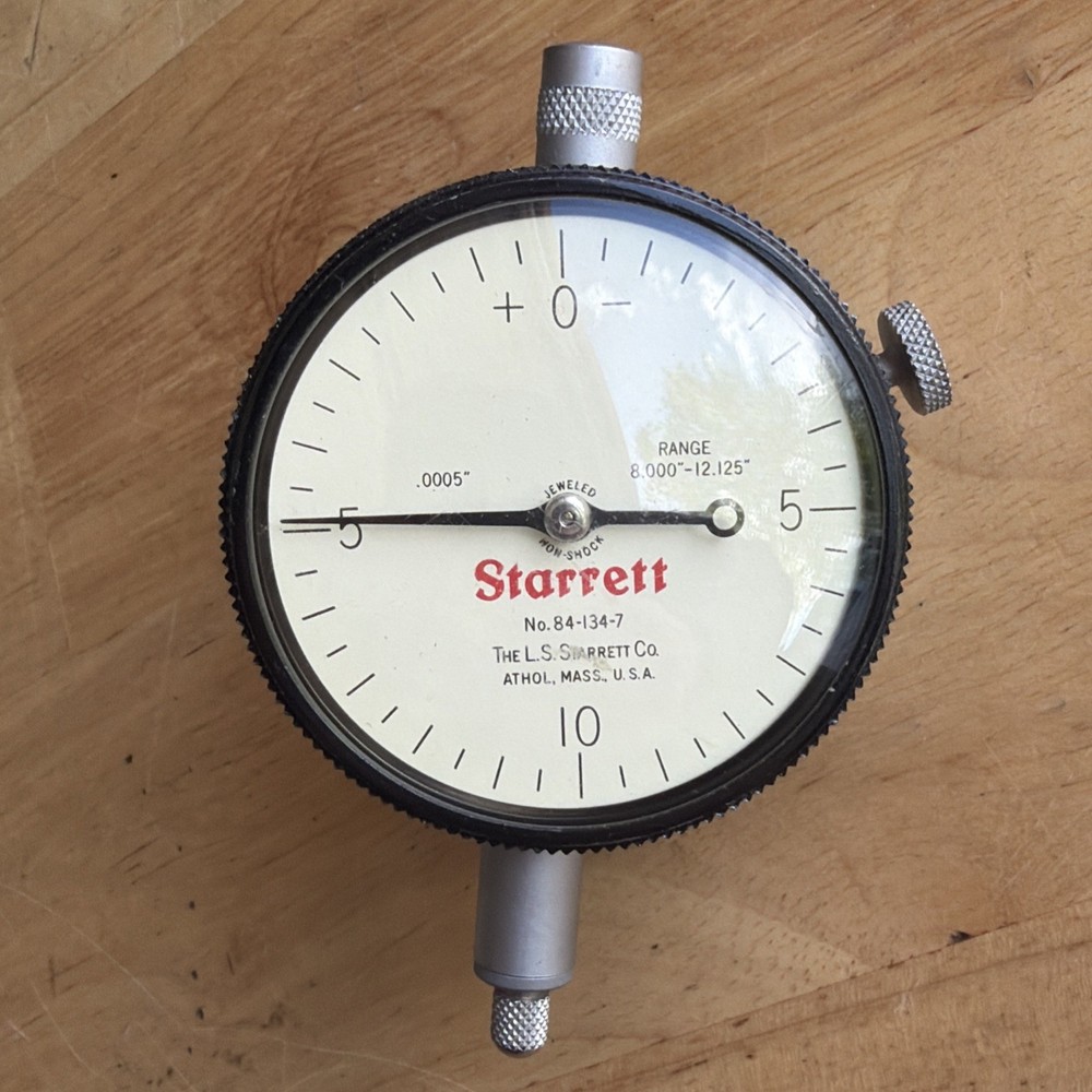 Starrett Dial Indicator .0005″ Graduation 8.000-12.125″ Range No. 84-134-7 USA