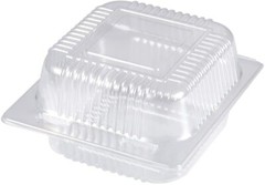 250 Pack-C57PST1 Clear 6″ Seal Hinged-Lid Plastic Containers For Food