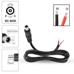 DC8020 Power Pigtails Cable 4.9FT 14AWG 8.0×2.0mm Male Plug Bare Wire 150cm
