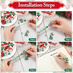 220 Pcs Christmas Beaded Pens Bulk,22 Sets Christmas Pens Bulk with Christmas…