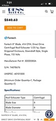 Fantech 5DDD106A Direct Drive Downblast Roof Ventalator