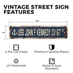 USS JOHN F KENNEDY CV 67 Vintage Style Street Sign us navy ship veteran sailor