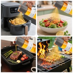 LAKUMIQI Upgrade 2 in 1 Oil Sprayer for Cooking, Olive Oil Dispenser Bottle for