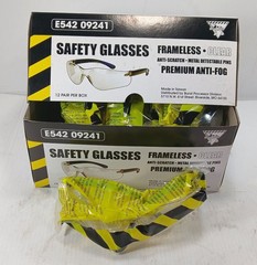 12 NEW WORKHORSE E54209241 FRAMELESS ANTI-FOG SAFETY GLASSES NIB **MAKE OFFER**
