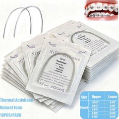 Dental Orthodontic Heat Thermal Activated NITI Arch Wires Natural Round Wire