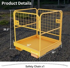 36”x36” Forklift Work Platform Safety Cage Basket Heavy Duty 1100lbs Capacity