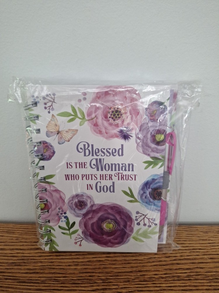 New Blessed Is the Woman Who Walks With God 5×7 Journal Book w/Pink & Silver Pen